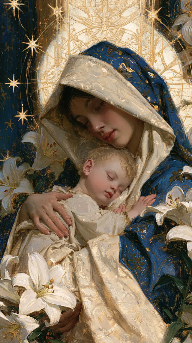Virgin Mary and Child Jesus - Symbolist · Portrait n° 15