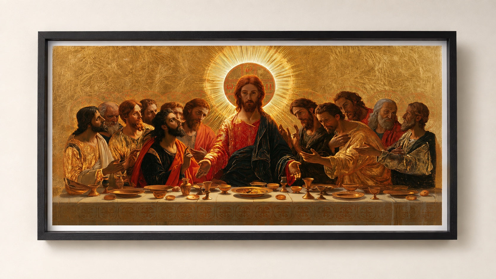 Sama Last Supper Fine Art - tulostus syvän mustassa Box-kehyksessä