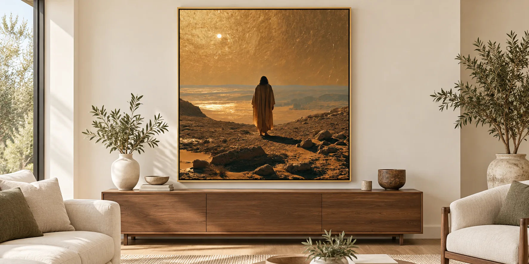 Jesus in the Desert - Sacred Art Nouveau